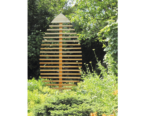 Houten trellis met bladvorm (Fagusblad), 84 x 6,5 x 160 cm, natuurlijke afwerking