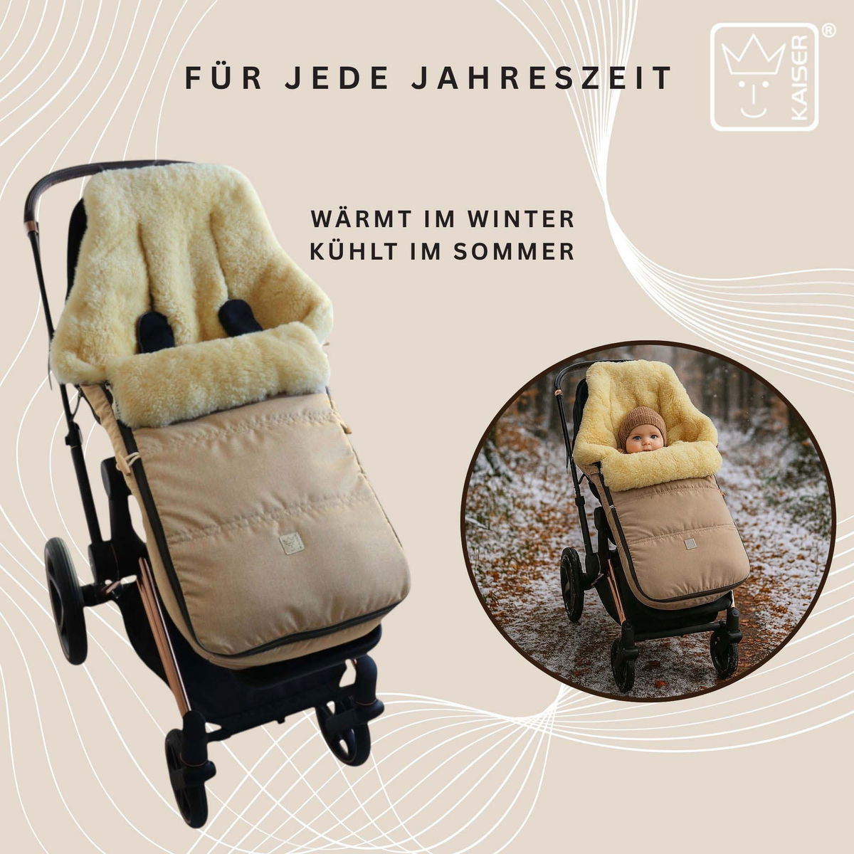 KaiserKaiser   DUBLAS 2.0 Lammfell Fusssack ginger