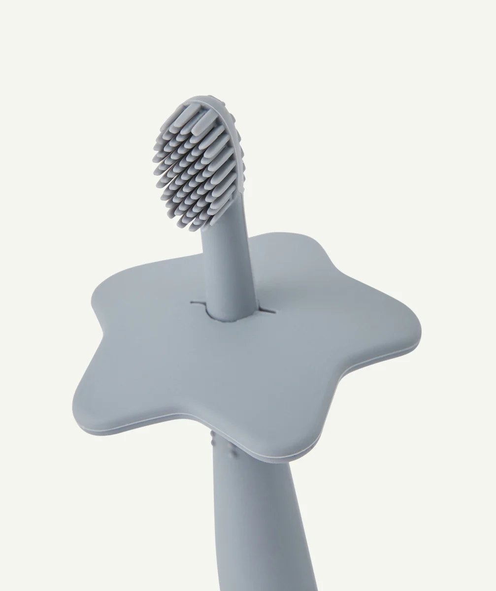 MUSHIEBROSSE À DENTS EN SILICONE ÉTOILE GRISE BÉBÉ