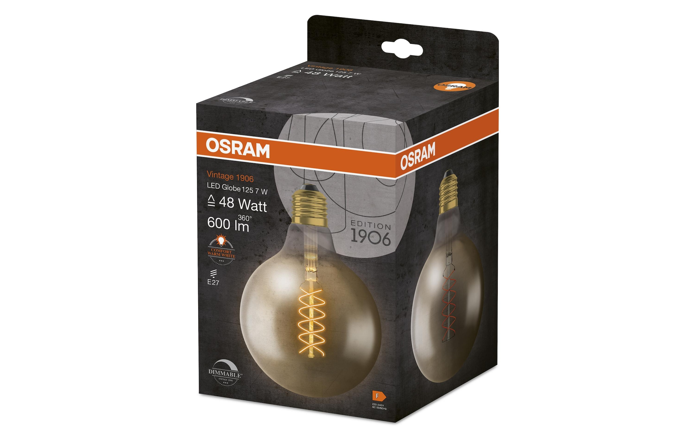 Osram LED-Leuchtmittel »Vintage 1906 Globe, 7W, E27, Warmweiss« E27 1 Stk. Warmweiss