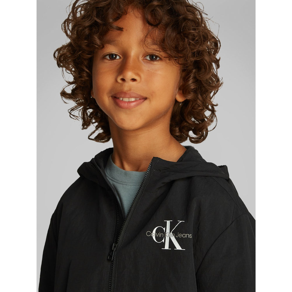 Køb Calvin Klein Ck Black Essential Monologo Windbreaker Jakke