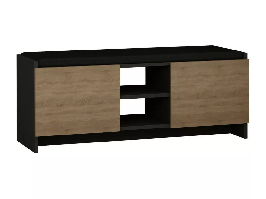 Meuble à chaussures Algedi, Meuble à chaussures, Armoire d'entrée polyvalente, Rangement pour chaussures, 110x37h43 cm, Anthracite et chêne