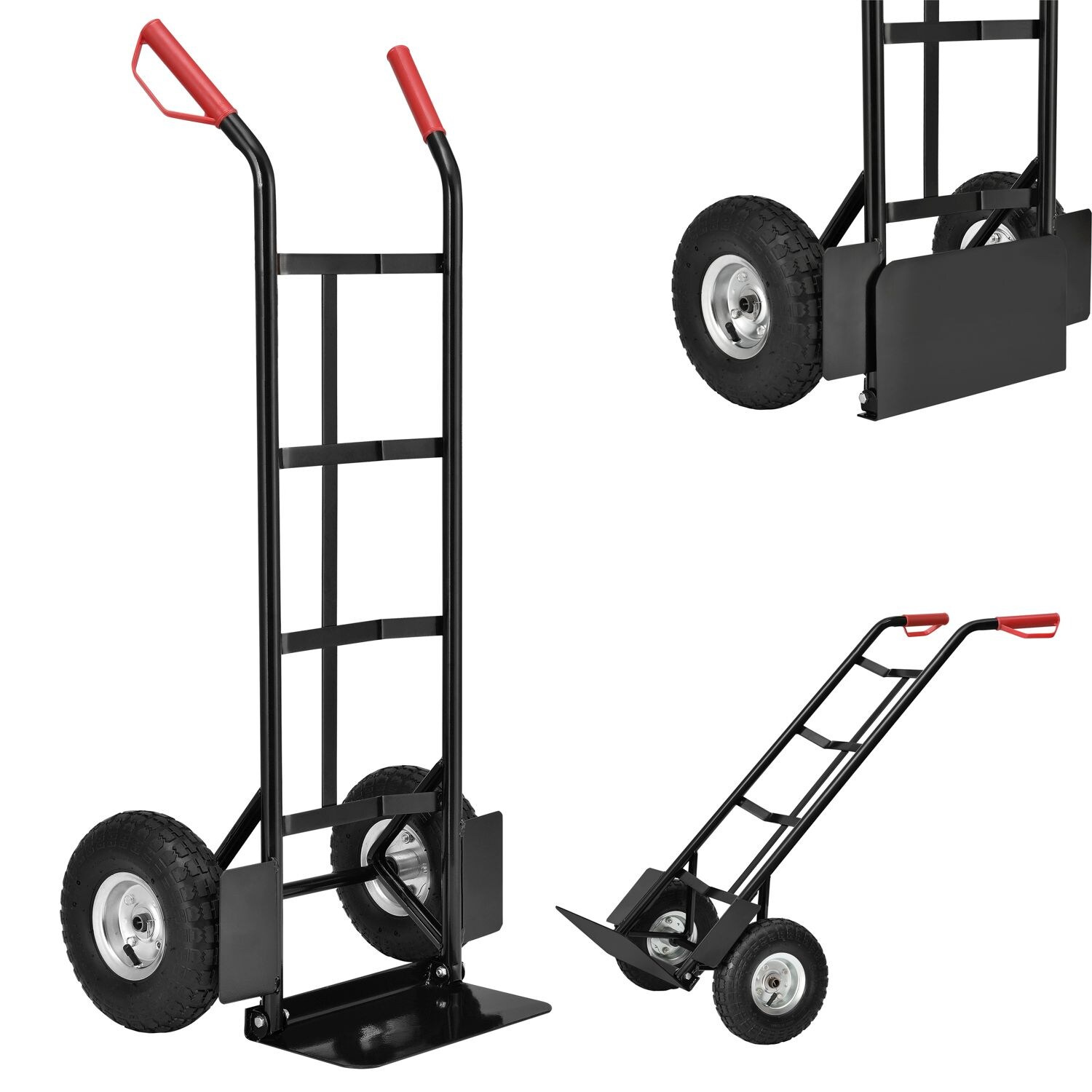 Juskys Sackkarre Basic klappbar Transportkarre mit Luftreifen, Griffen & Stahlrahmen Handkarre