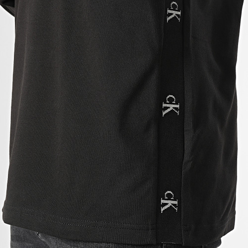 Polo Manches Longues Logo Jacquard 2450 Noir