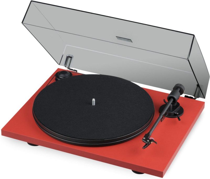 Pro-Ject Primary E - Hoogwaardige Platenspeler - Retro Vinylspeler - Rood