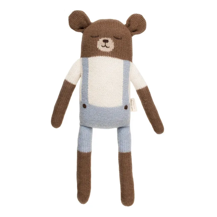 Main Sauvage Doudou grand ours | Bleu