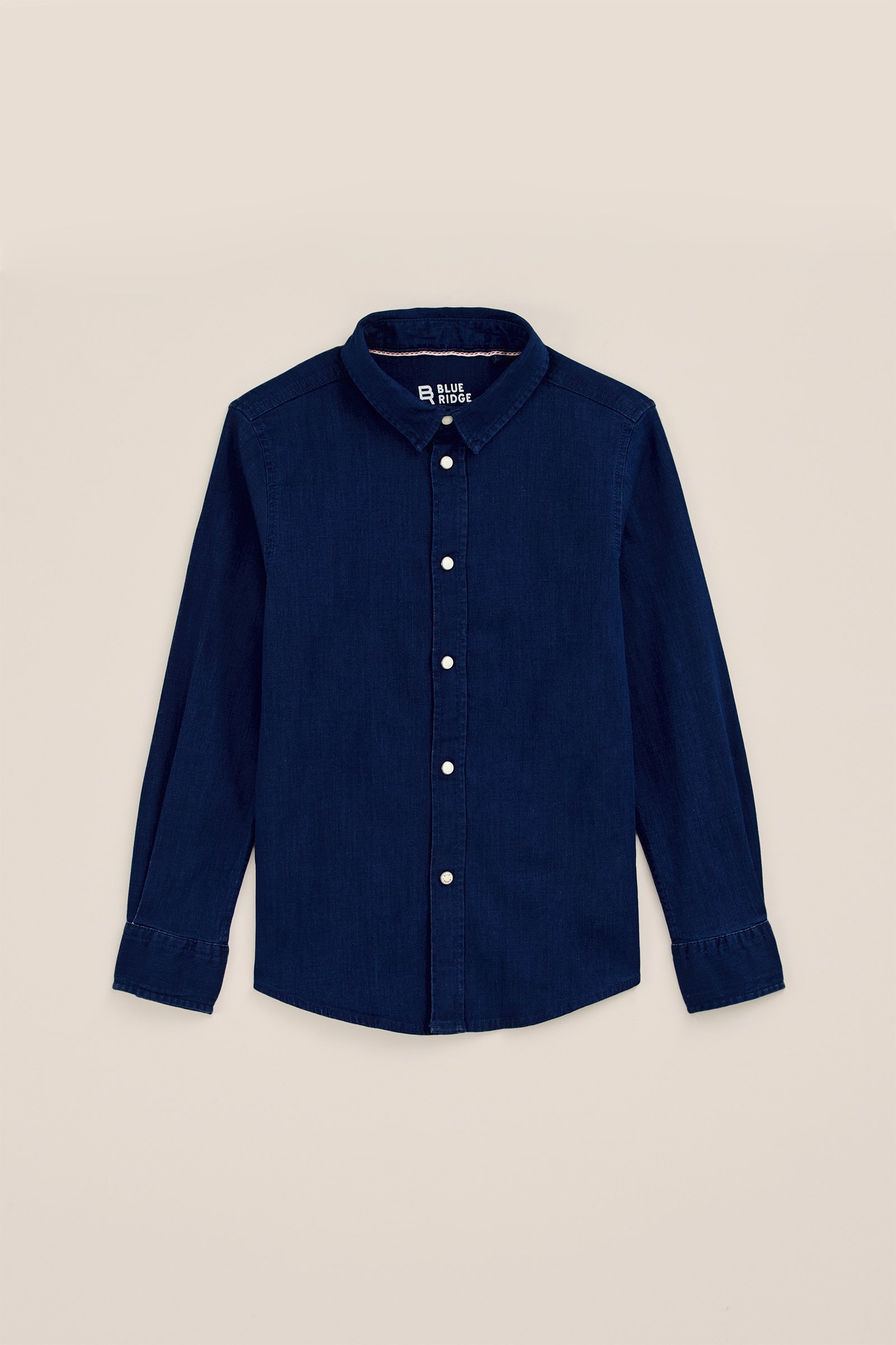 Jongens denim overhemd met stretch Blue Ridge Donkerblauw