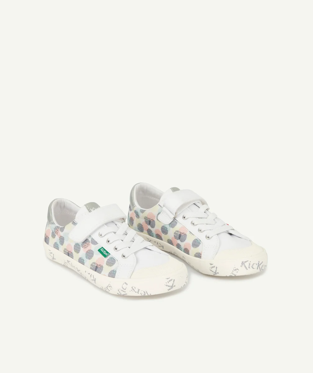 KICKERSBASKETS BLANCHES AVEC POIS COLORÉS FILLE