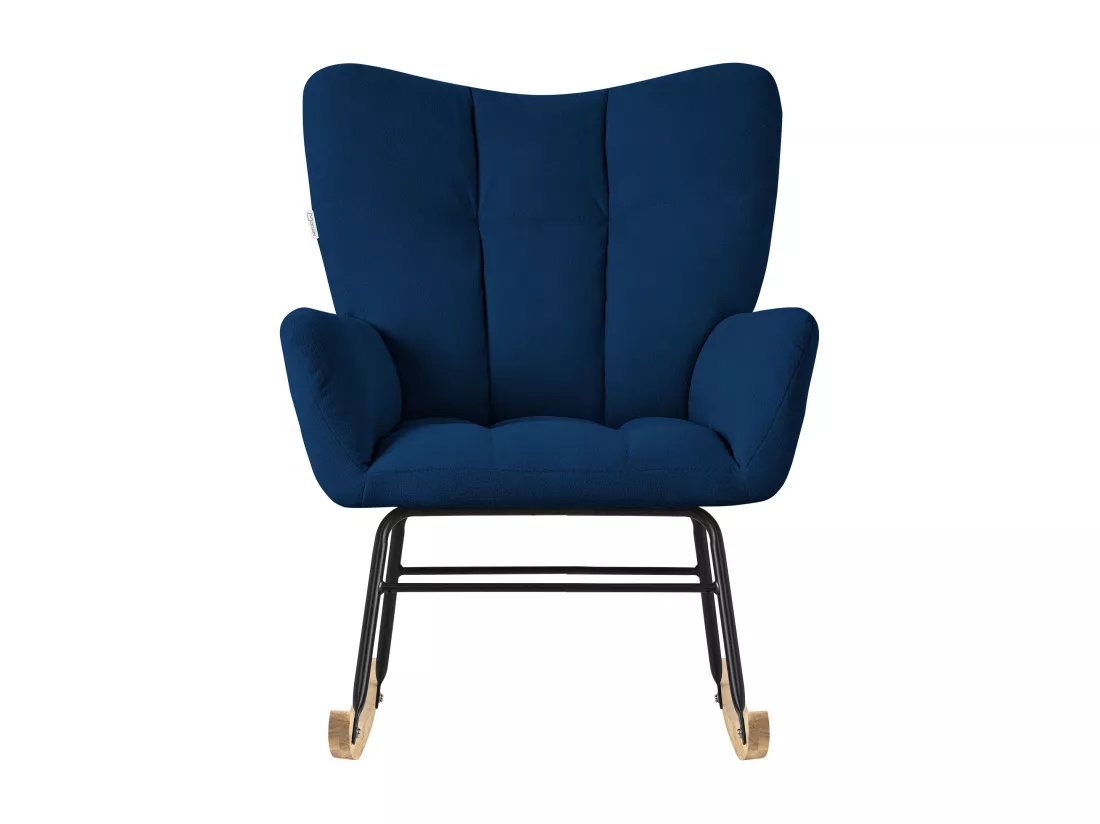 ML-Design Fauteuil à Bascule Bleu Foncé, avec Housse en Tissu Éponge, Structure en Acier