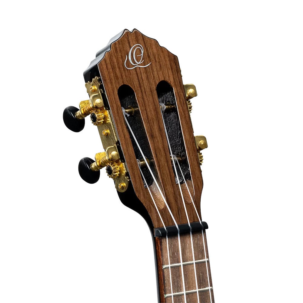 Ortega RUOX-SO Onyx Series Soprano Size Ukulele Black sopraan ukelele met gigbag