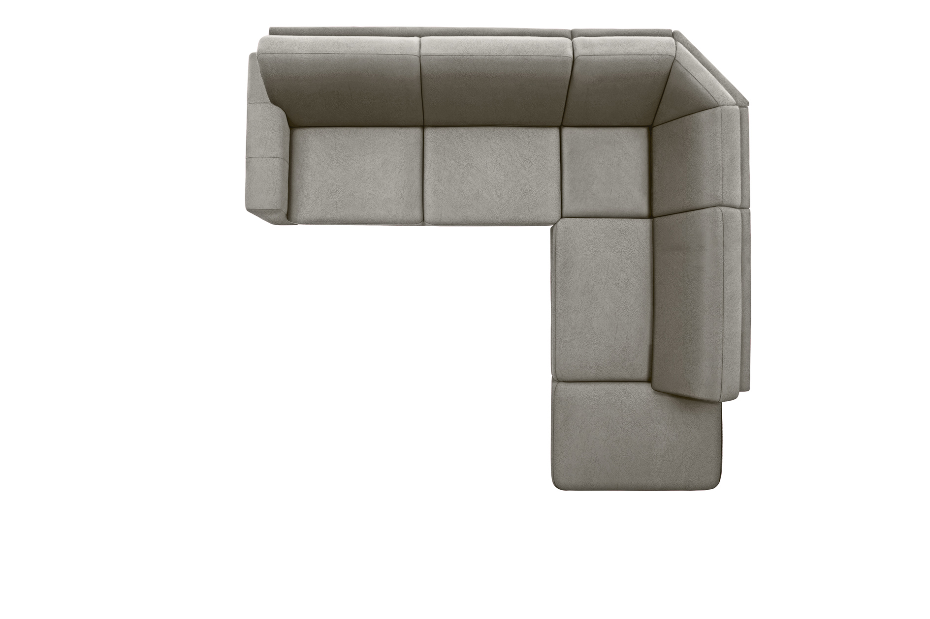 polsterpower Ecksofa - Saddle alu - Basismodell - Ottomane rechts