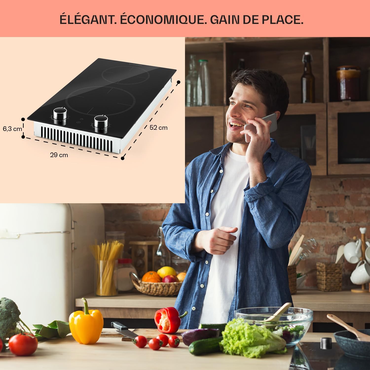 Table de cuisson à induction encastrable Klarstein 2900W, table de cuisson à induction