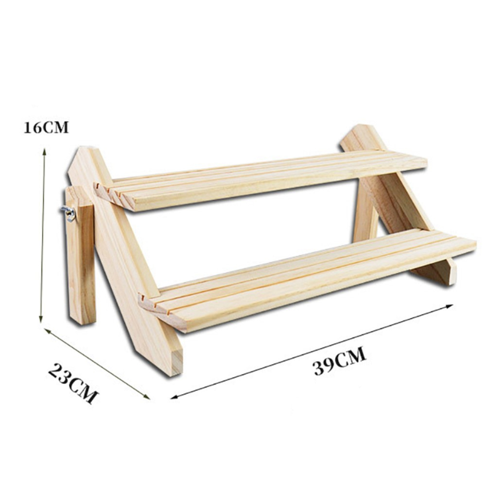 (39x23x16cm) Holz Pflanzen Treppe Blumen Leiter Deko Ablage Schmink Regal mit 2 Stufen - Braun