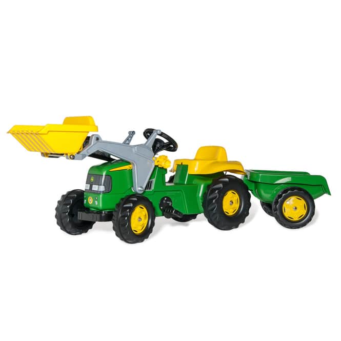 John Deere - Trettraktor mit Frontlader und Anhänger - rollyKid