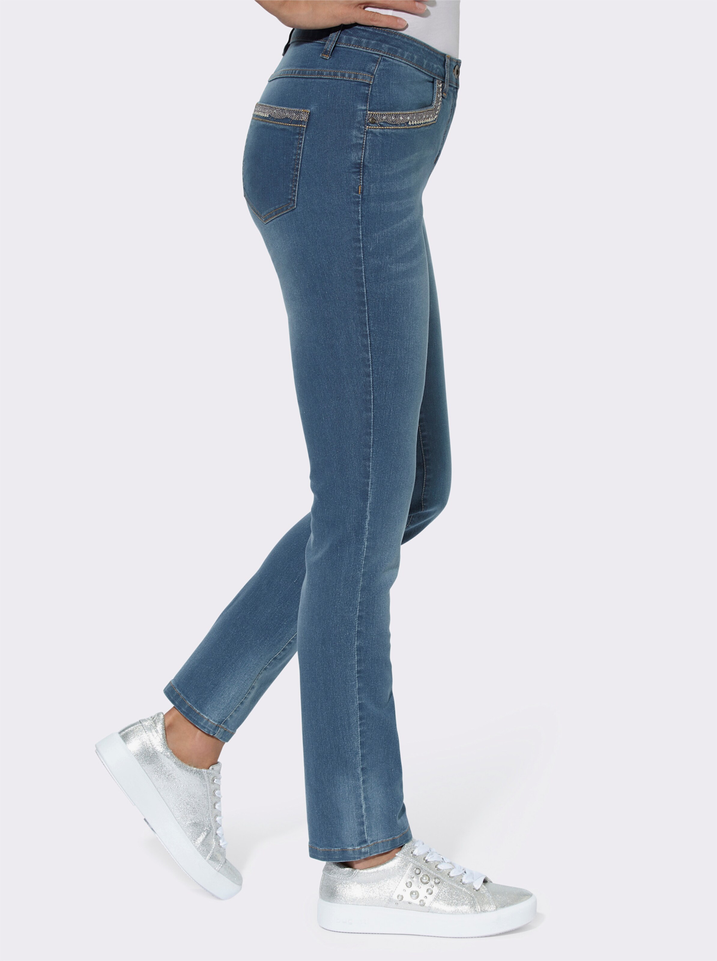 Jeans mit Pailletten-Verzierung