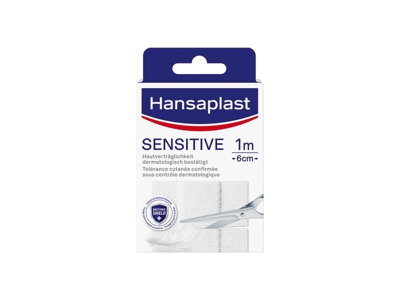 Hansaplast Wundpflaster Sensitive 10 cm x 6 cm 10 Stück Pflaster für empfindliche Haut zum Zuschneiden
