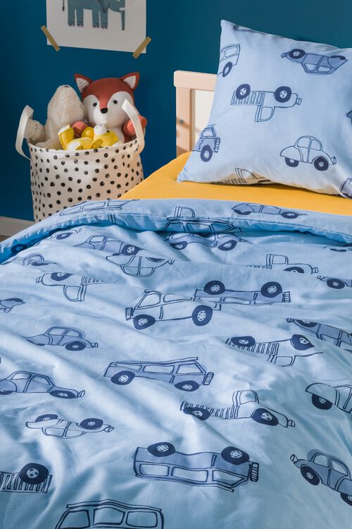 housse de couette enfant - 120x150 - coton doux - voitures