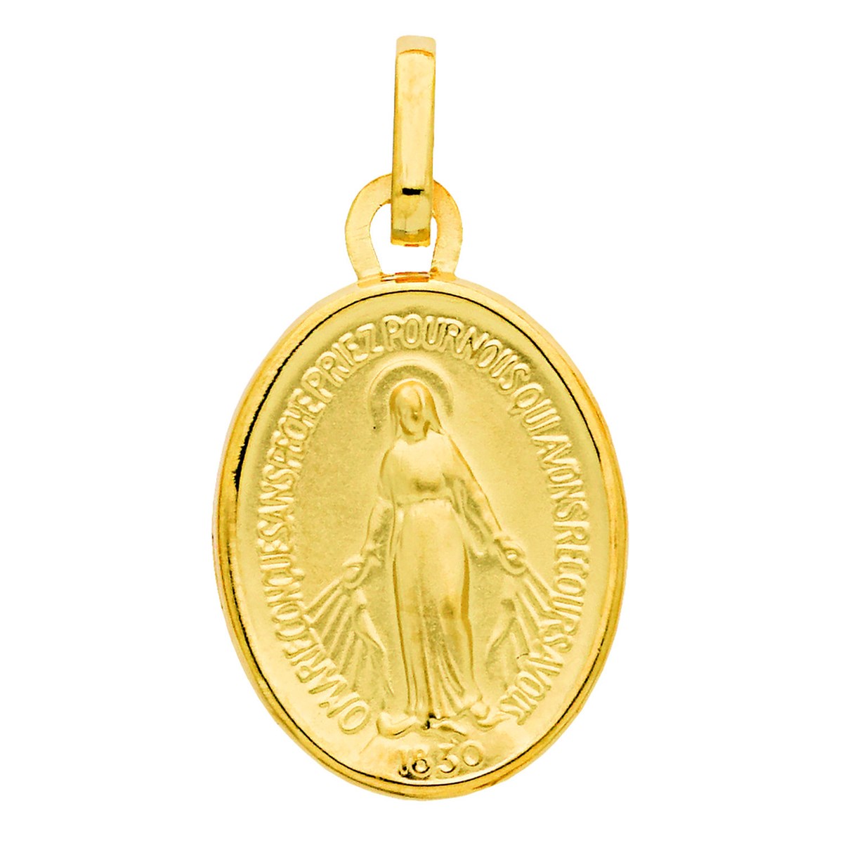 Médaille Brillaxis Vierge Miraculeuse or jaune 9k