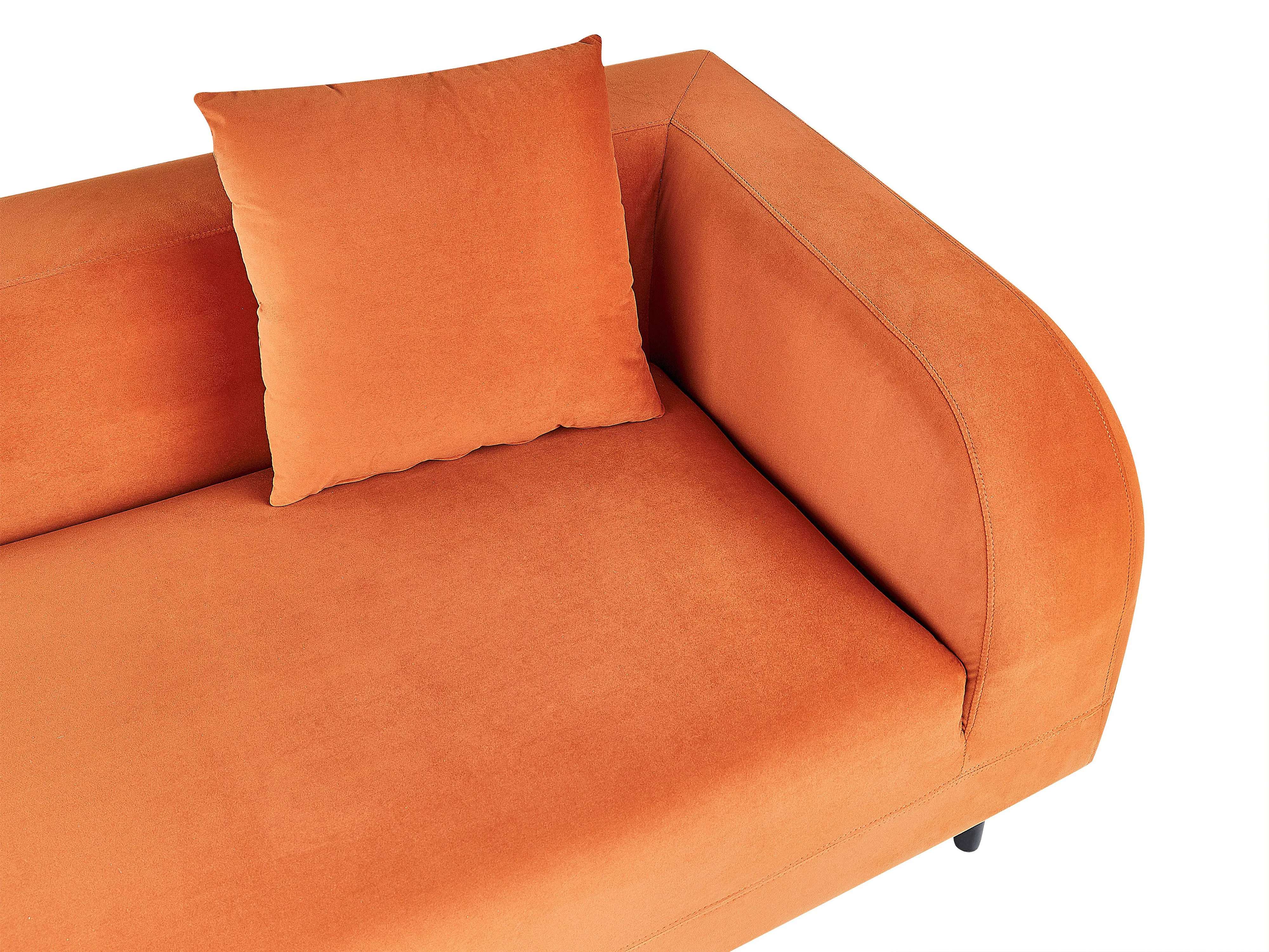 Rechtszijdige chaise longue LE CRAU Fluweel Oranje