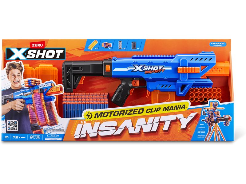 X-Shot Insanity Motorized Clip Blaster Motorisiertes Blaster mit Schnellfeuermöglichkeit