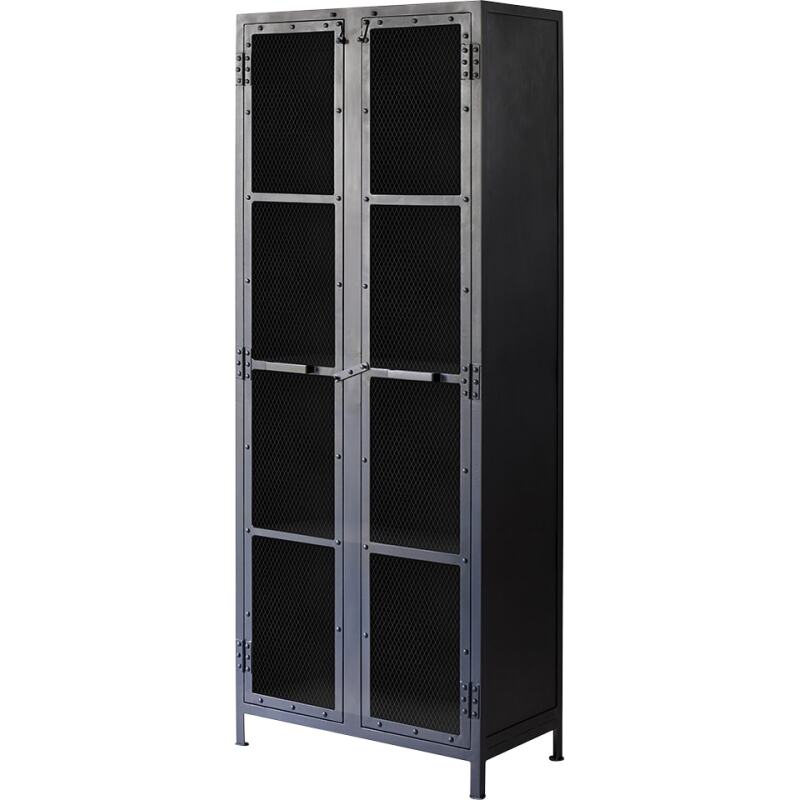 Vaisselier grillagé Cléo en métal H 175 cm, noir