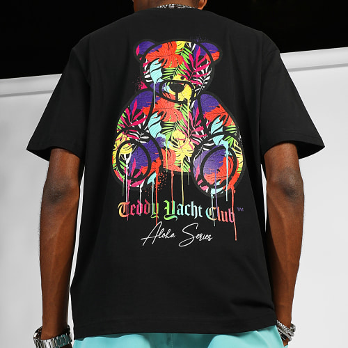 Tee Shirt Oversize Large Aloha Series Back Noir