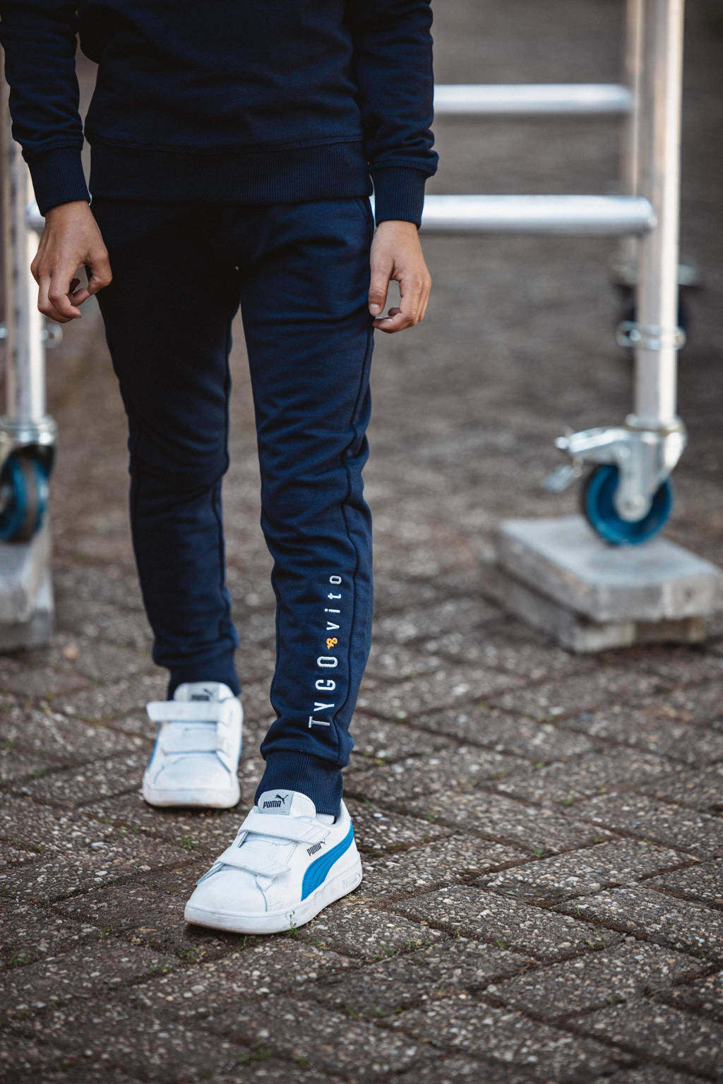 TYGO & vito regular fit joggingbroek donkerblauw