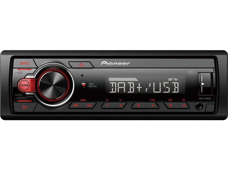 Pioneer Autoradio MVH-130DAB 1 DIN Pioneer MVH-130DAB Auto Media-Receiver Schwarz, Rot 200 W