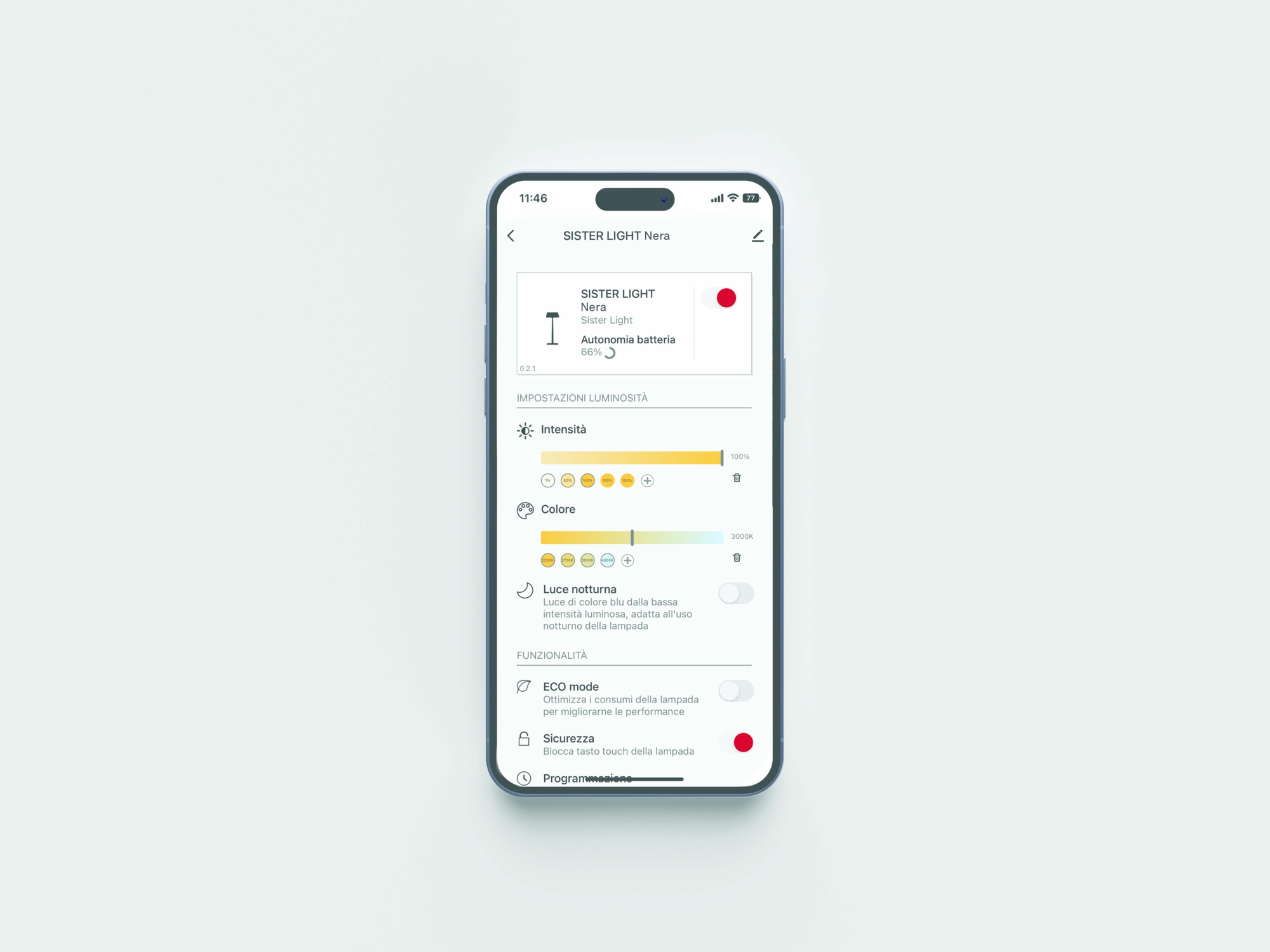 Zafferano wandlamp Sister Light Wifi groen