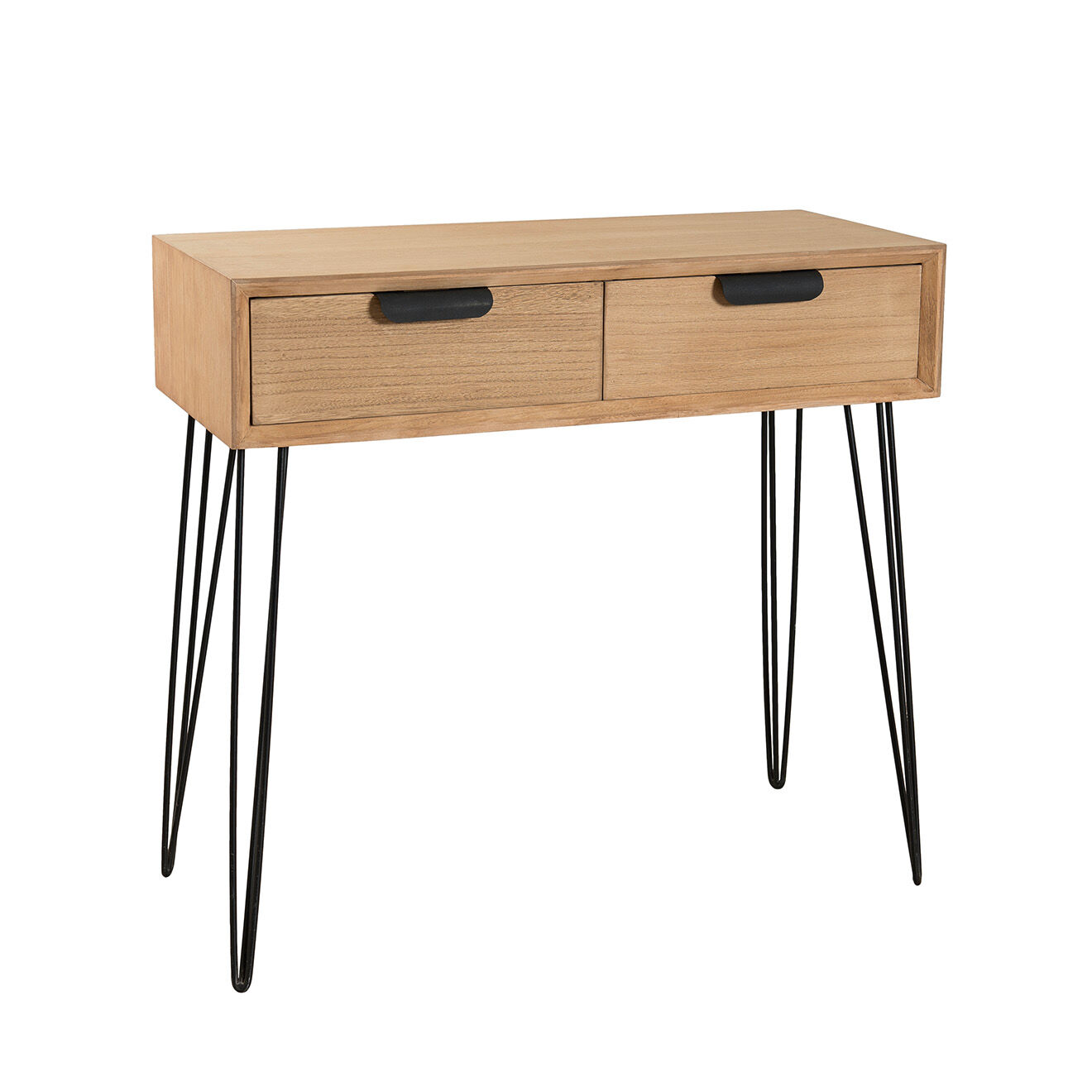 Macabane Console 2 tiroirs Margaux marron - 80x34.5x75 cm