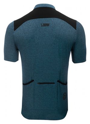 Maillot Manches Courtes Gravel LeBram Parpaillon Gris Bleu Pétrole Coupe Droite