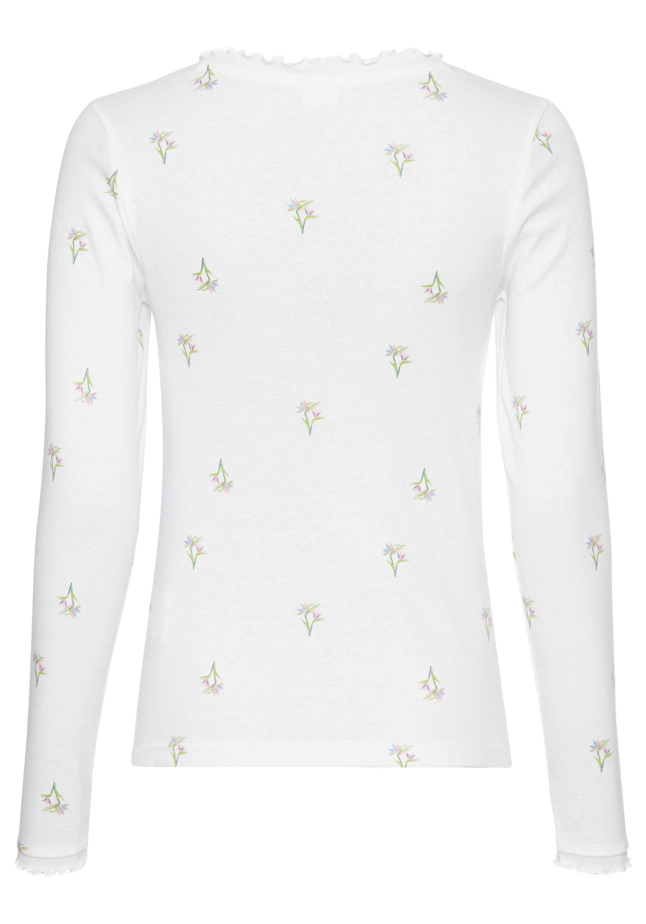 KangaROOS Langarmshirt , mit Blumendruck und Knopfleiste
