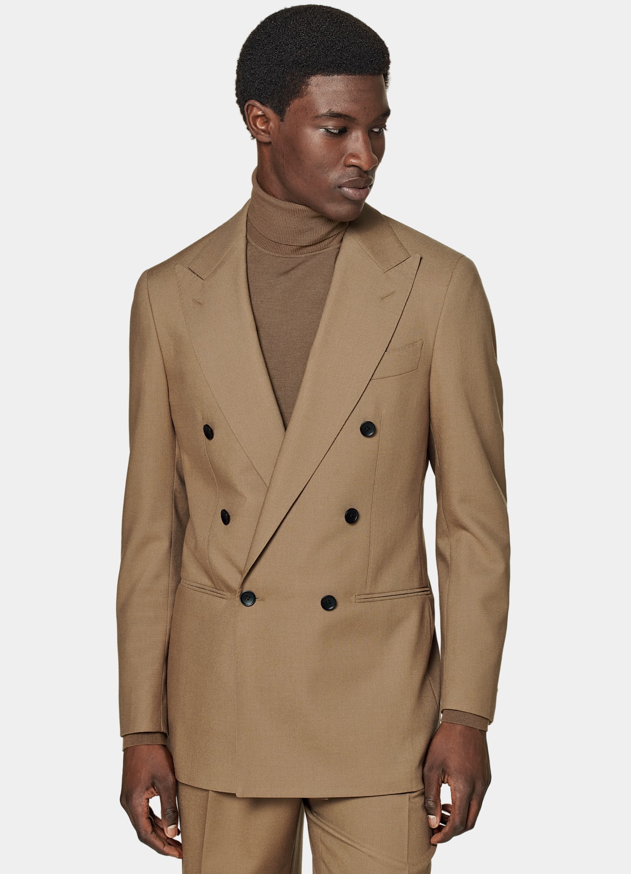 Costume Havana coupe Tailored marron moyen