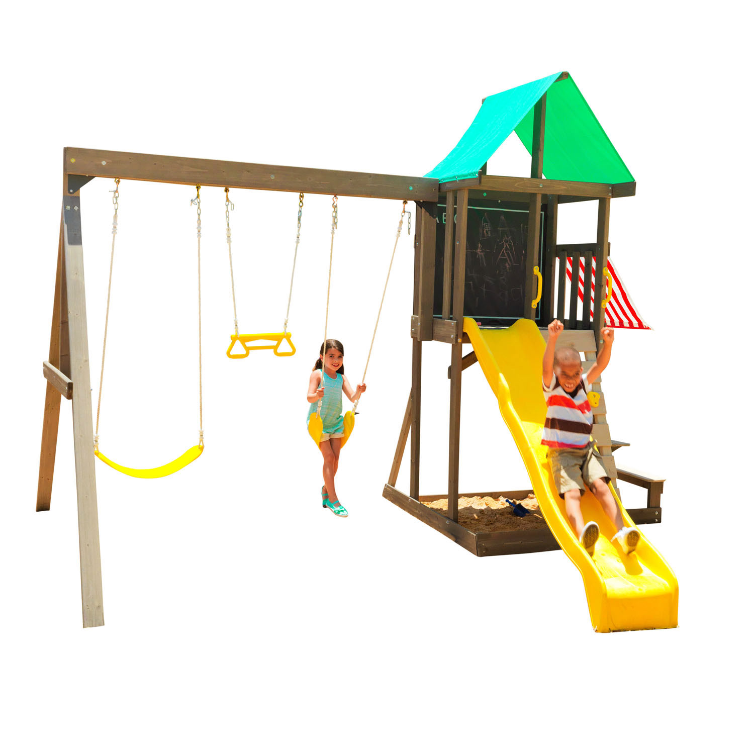 KidKraft Houten Speelhuis met Schommels en Glijbaan