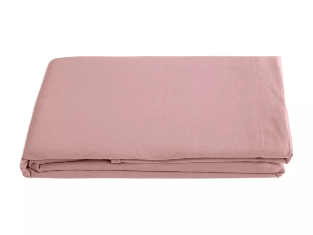 Drap plat lin et coton 270x300 cm collection OPERA couleur rose