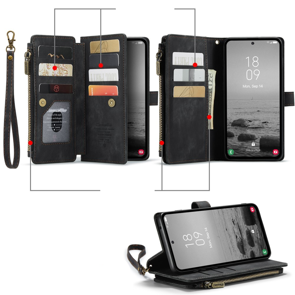 Samsung Galaxy A54 5G 2in1 Leder Tasche Karten Etui - Schwarz