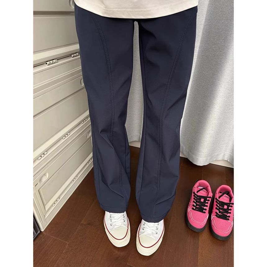 Kimeya - Hoge taille effen rechte broek