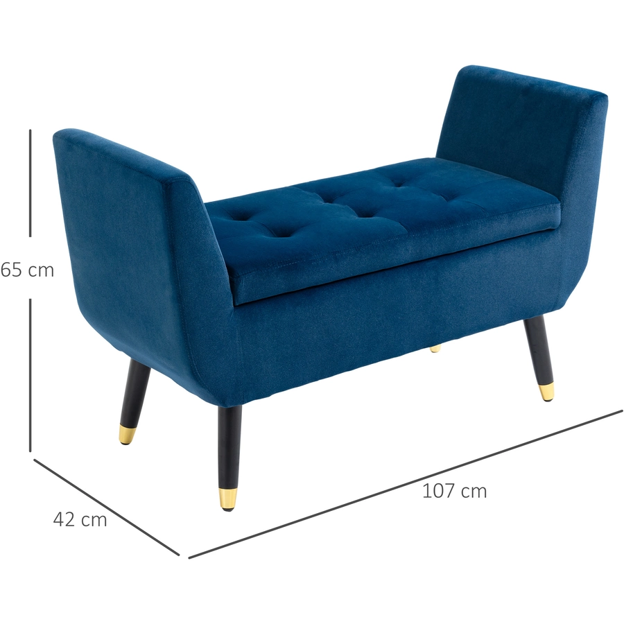 HOMCOM Sitzbank mit Stauraum blau