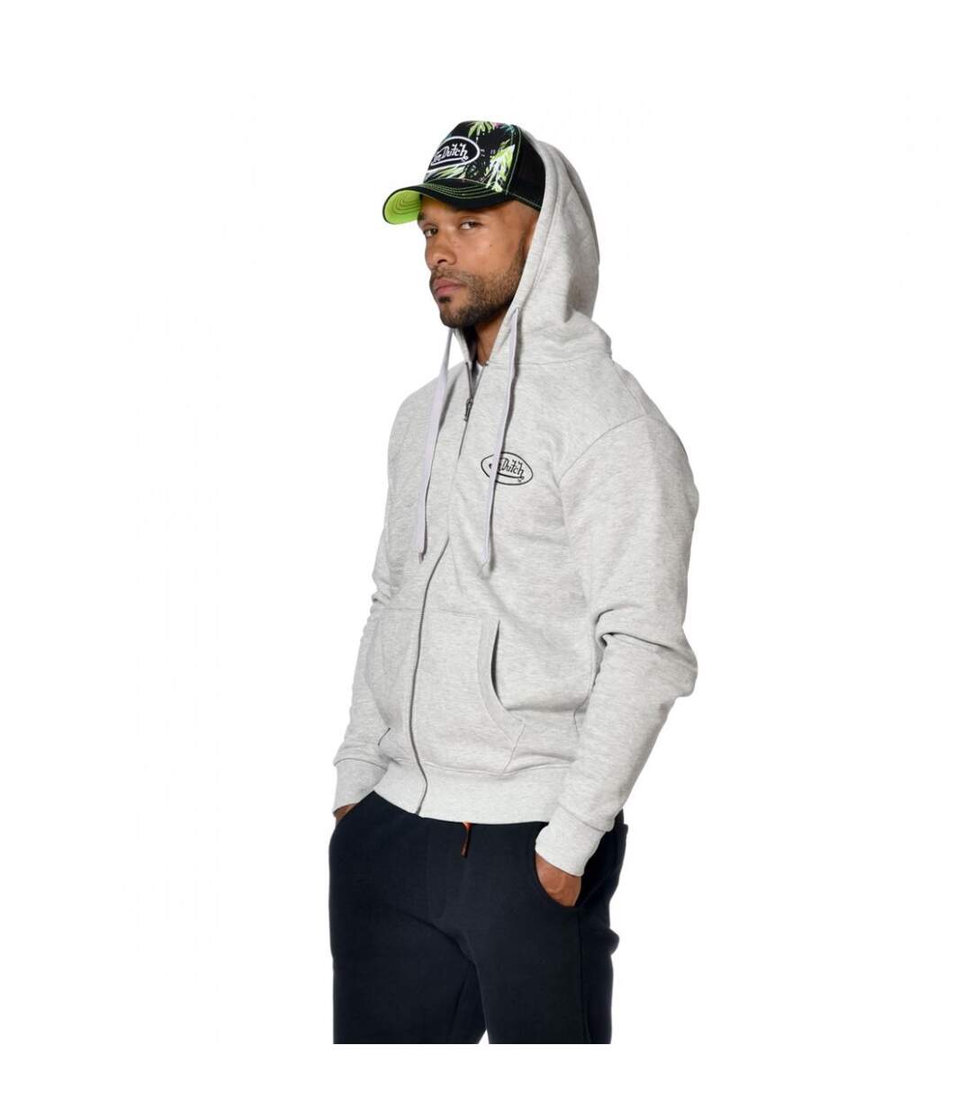 Sweat Von Dutch homme zippé à capuche imprimé devant Sliman