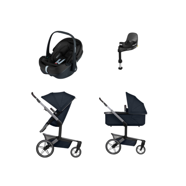 Joolz Day 5 Kinderwagen 2-in-1 - Navy Blue | Joolz X Maxi-Cosi Pebble 360 Pro 2 Autostoeltje | Maxi-Cosi FamilyFix 360 Pro
