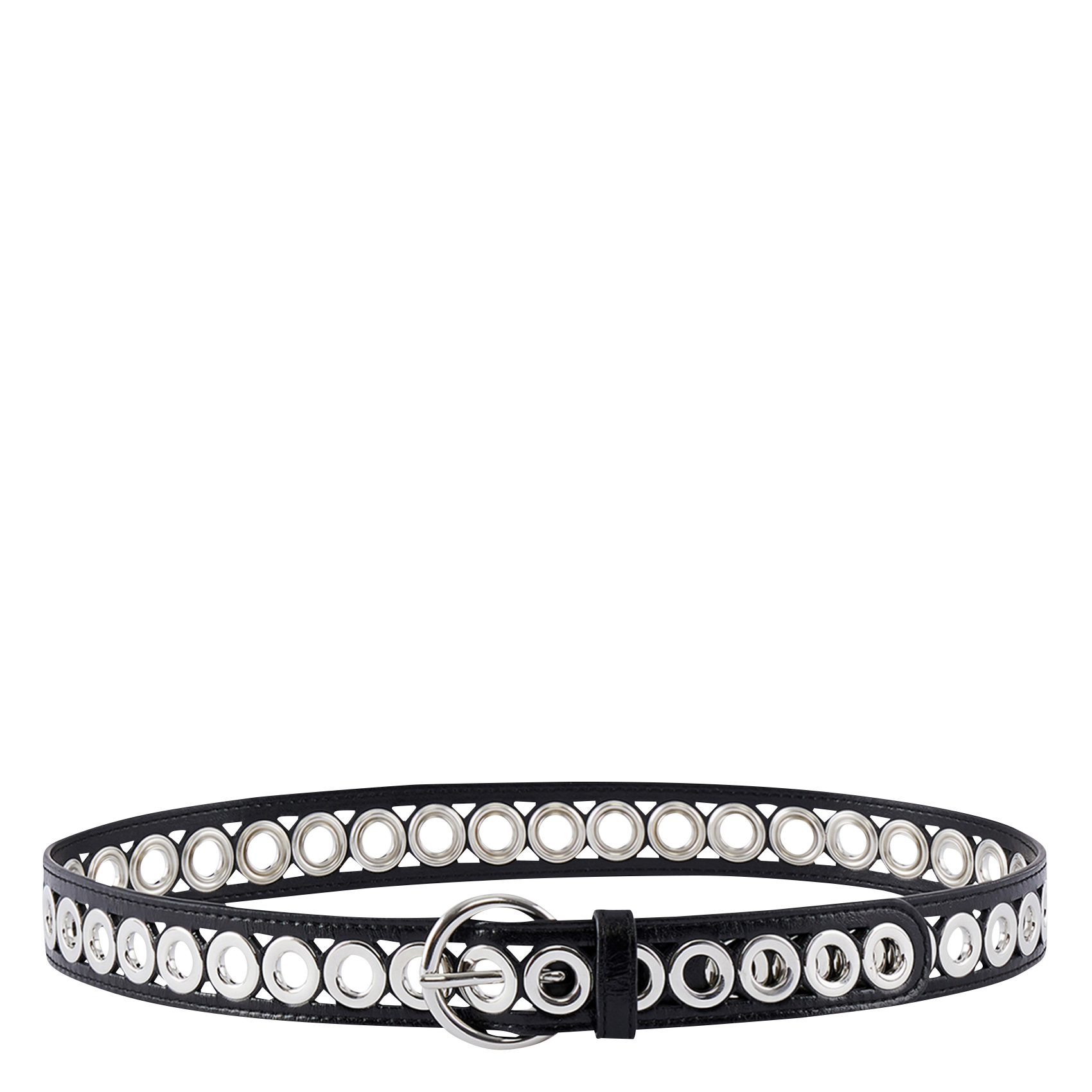 Ceinture à boucle avec oeillets | Noir