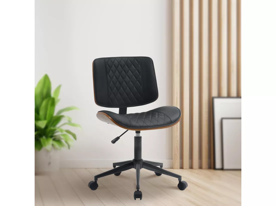 Chaise de bureau - Bois - Noyer / Noir - Plover