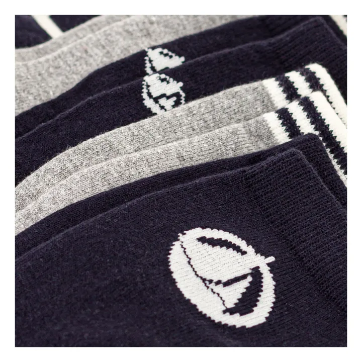Petit Bateau Lot 5 Chaussettes Logo | Bleu marine