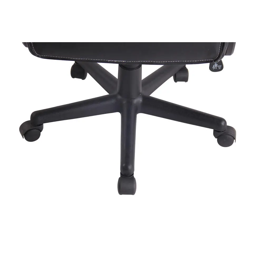 CLP Bureaustoel Elbing zwart Frame - Kunstleer - zwart/blauw