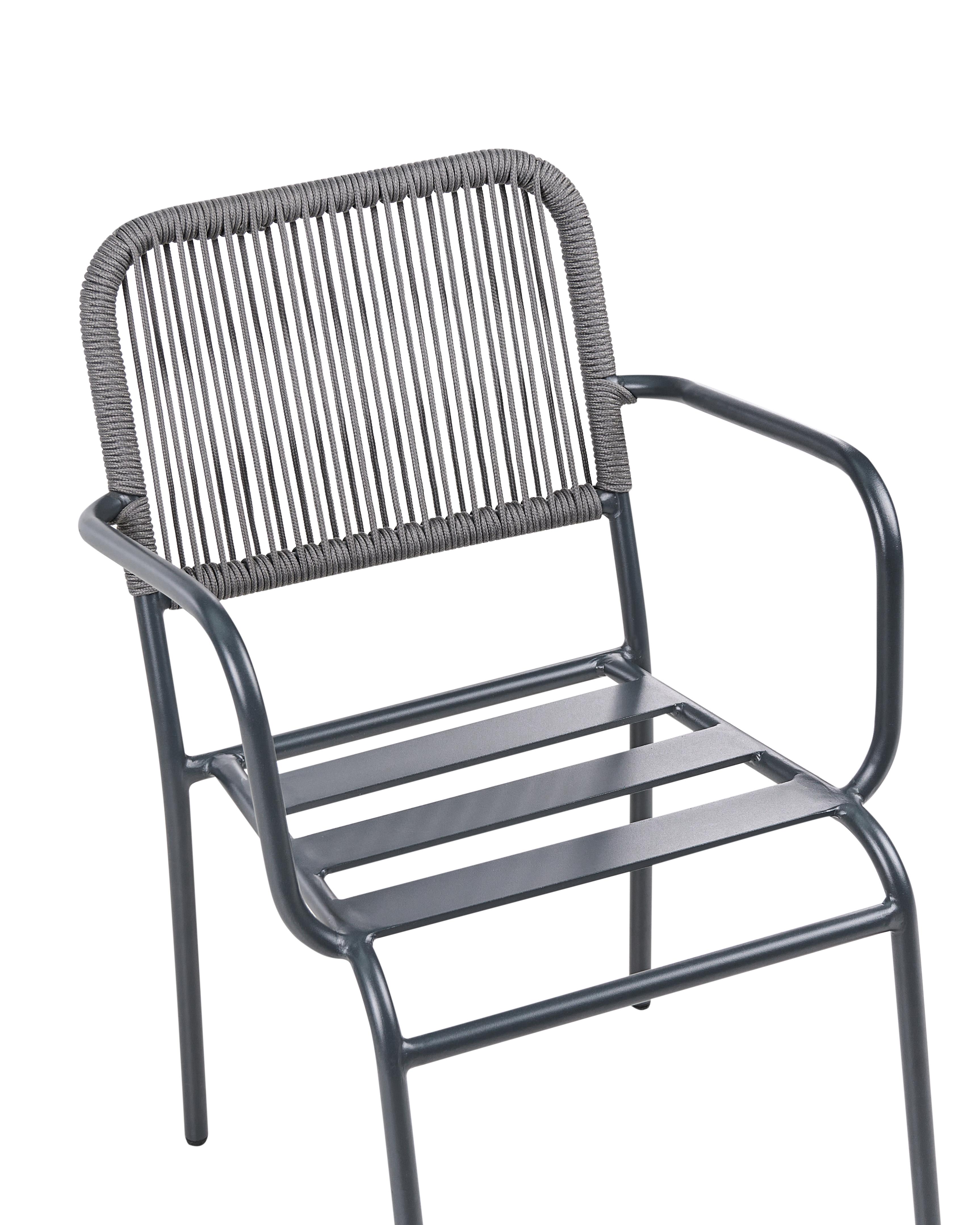 Set van 8 stoelen met zitkussen TACENO Metaal Grijs