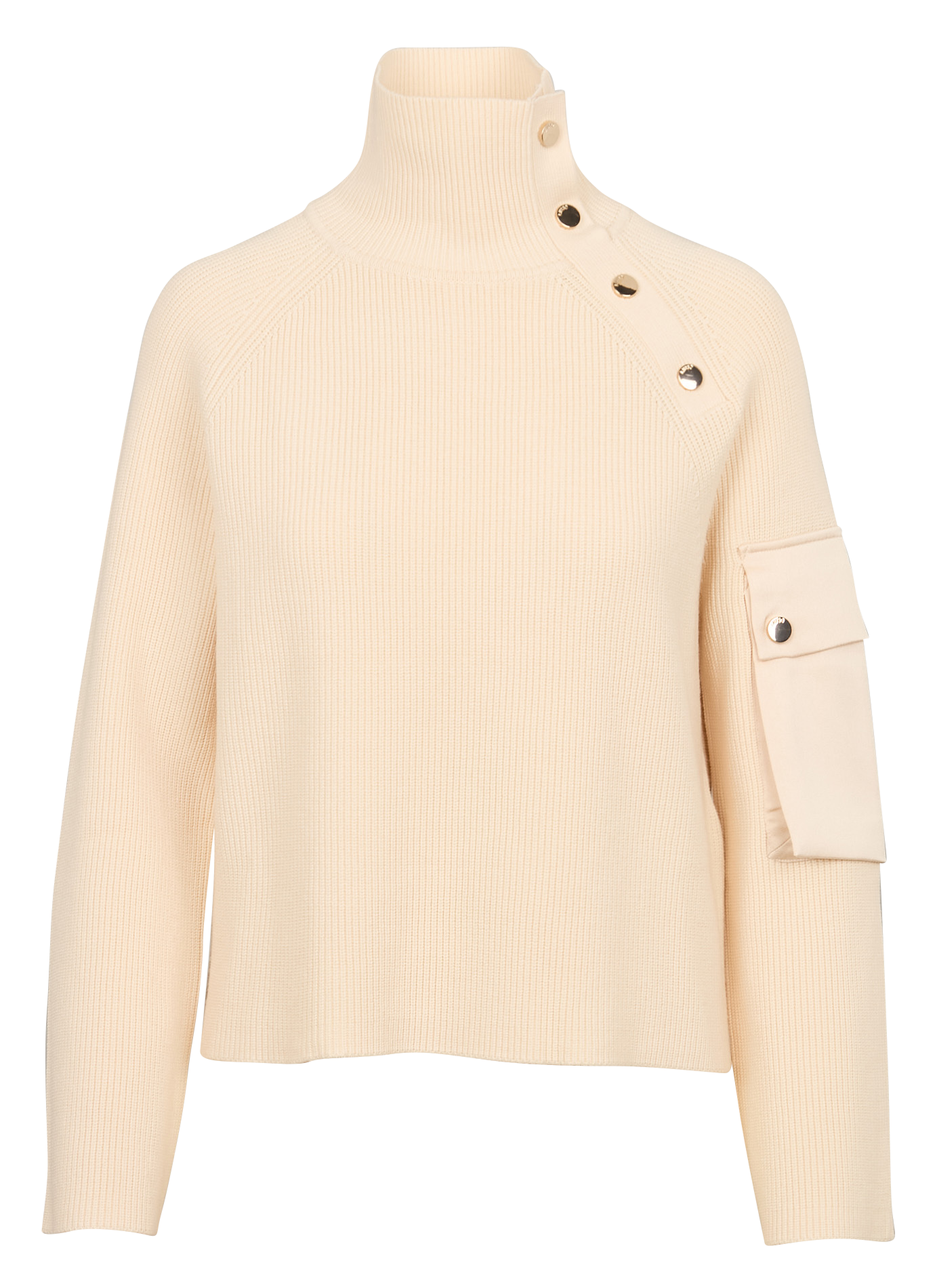 Pull col montant| Beige