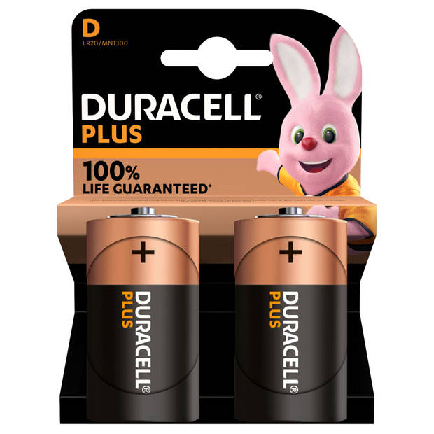 Duracell Plus D Alkaline batterij 2 St