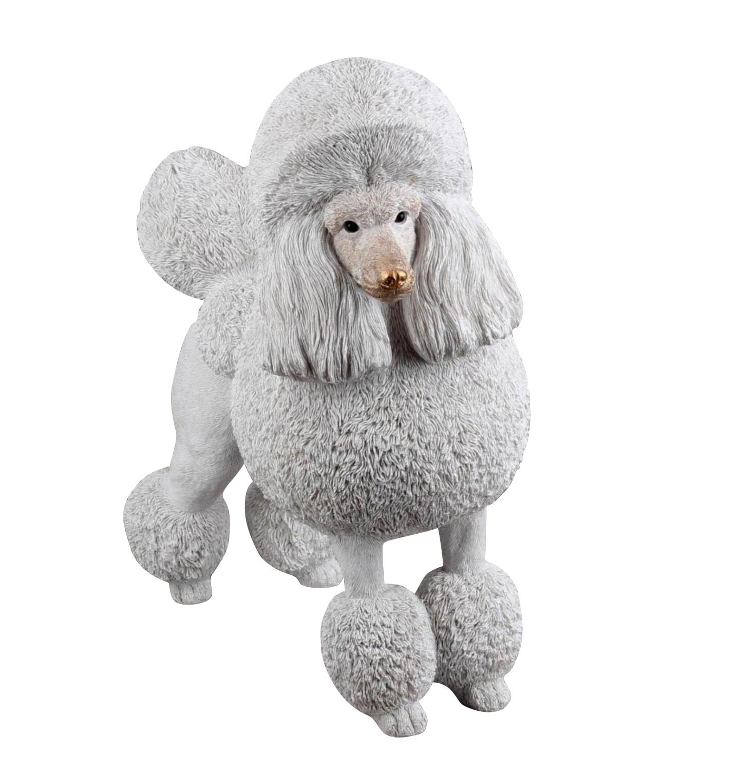 Dekofigur Hund PUDEL 47 cm weiß