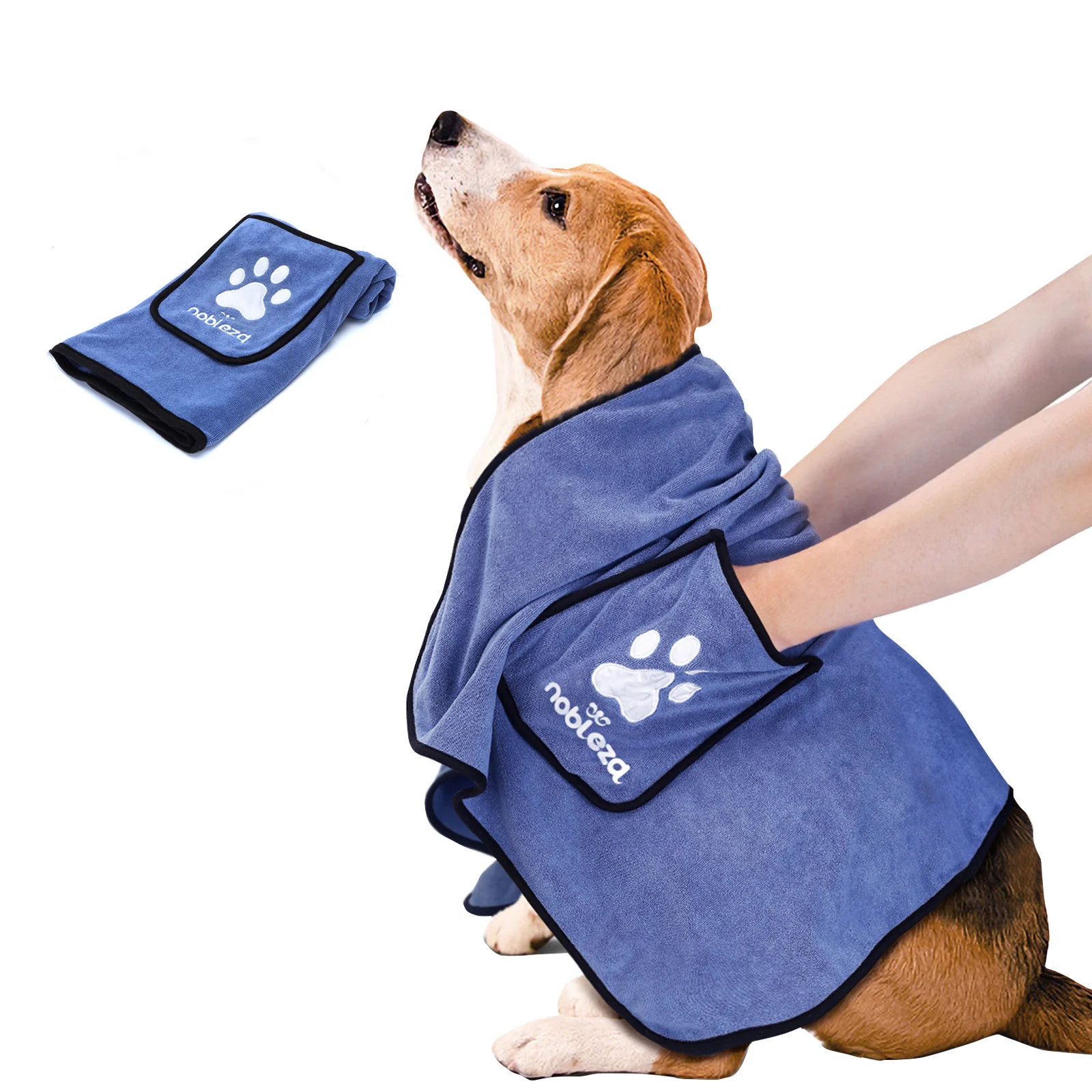 Toalha para cães Nobleza, macia e durável, ultra absorvente, ideal para secar cães de todos os portes.