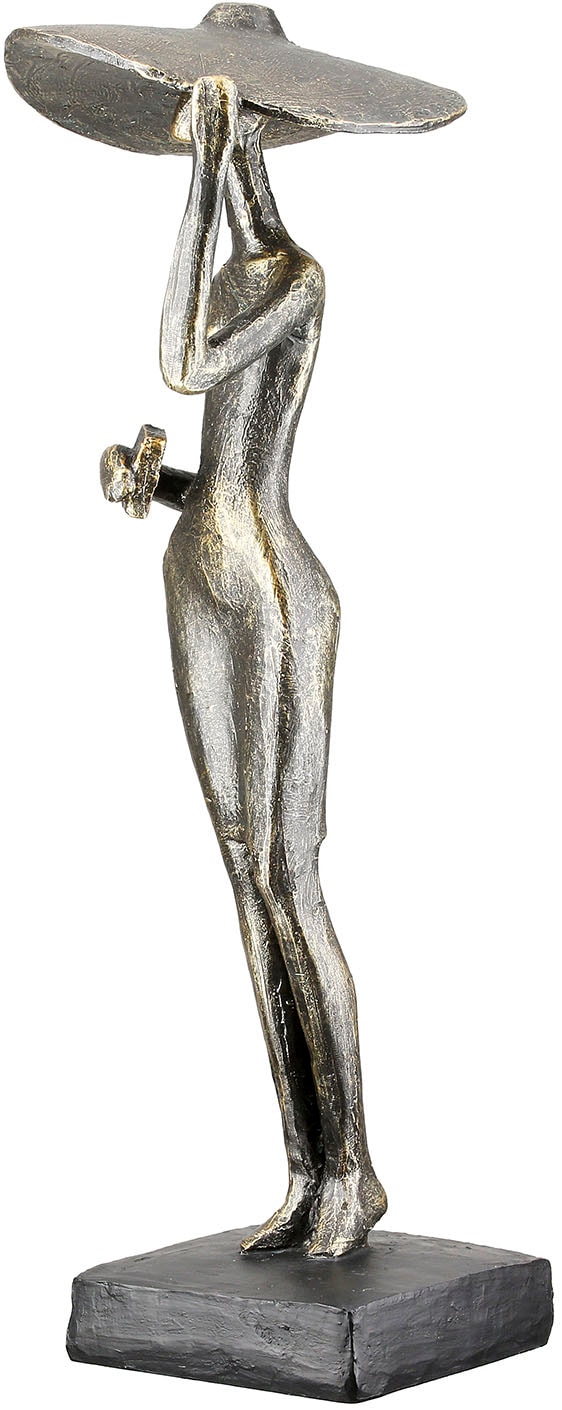 Casablanca by Gilde Dekofigur »Skulptur Frau Lady mit Hut bronzefarben H. 33 cm«